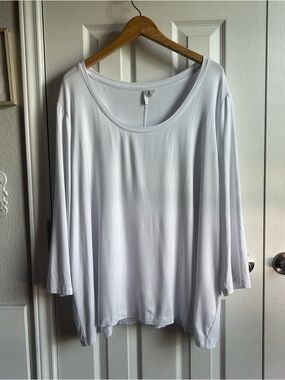 Cato white half sleeve scoop neck tee